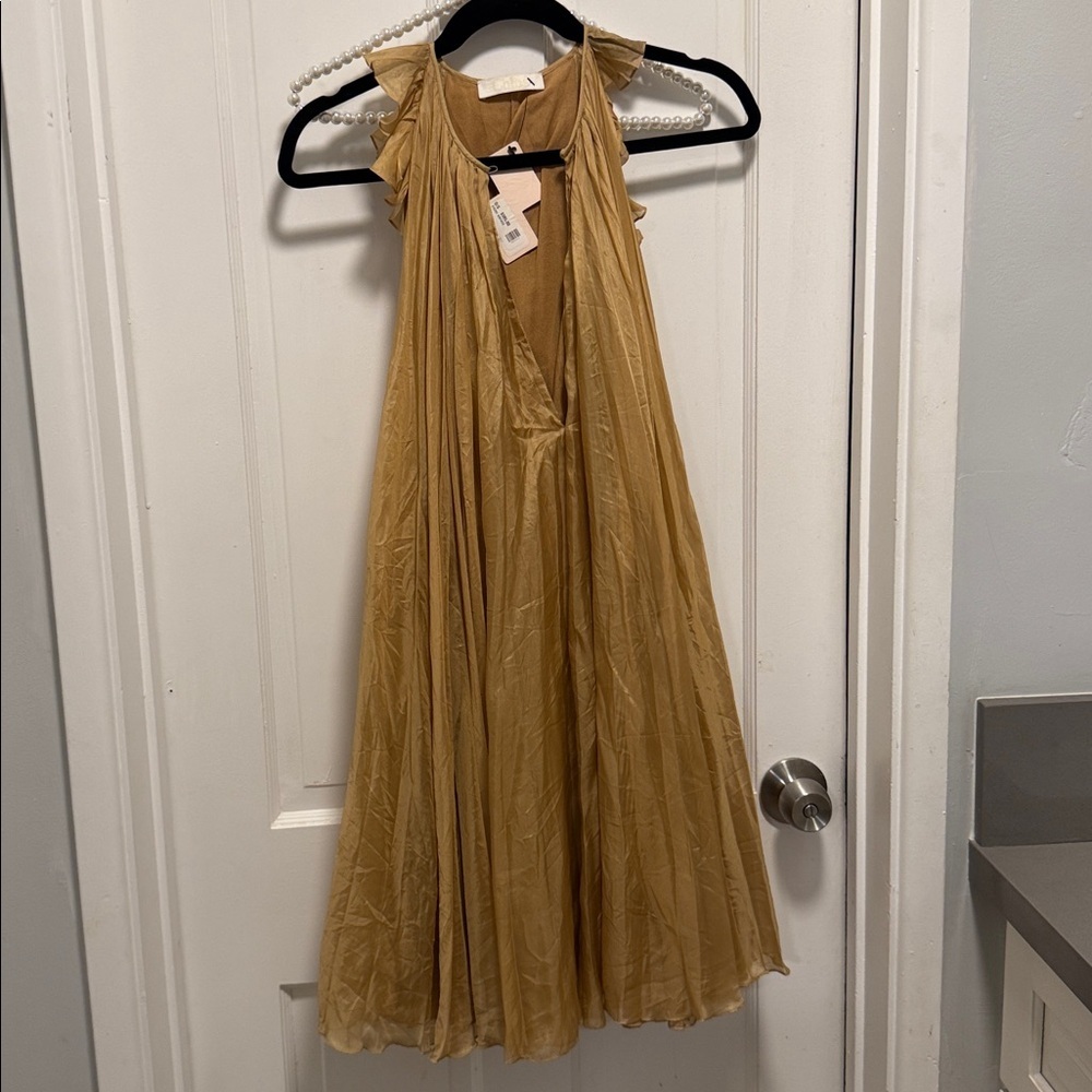 Chloe Gold Ruffled Dress - Picture 2 of 4